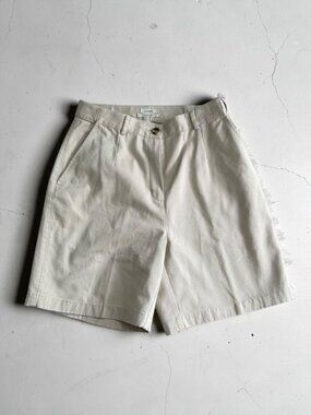 LL BEAN Women’s Tan Beige High Waist Original Shorts Size 8
